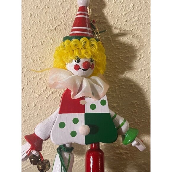 Clown Ornament Rare Kurt S. Adler Wooden Hand Painted Jester Vintage 1983 - Picture 2 of 4